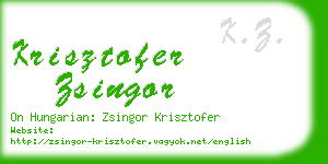 krisztofer zsingor business card